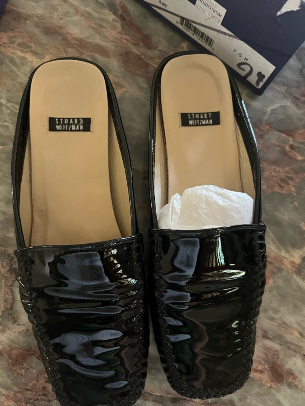 Stuart Weitzman Women's Black Patent Loafers size 7.5